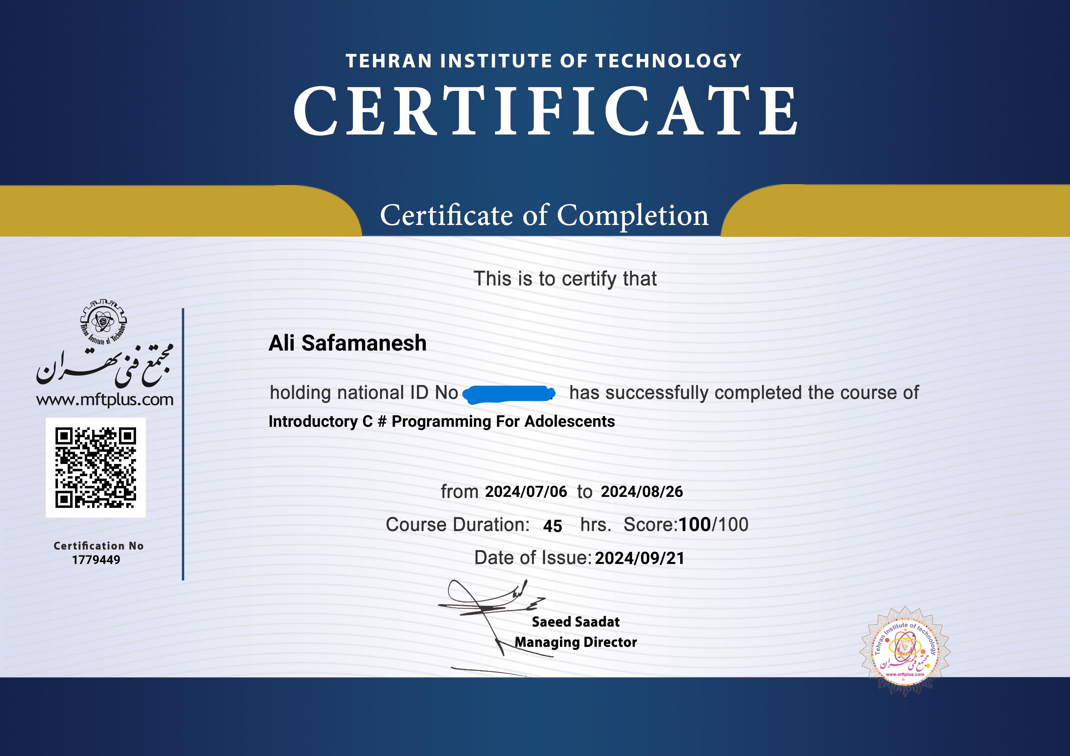 .NET Certificate